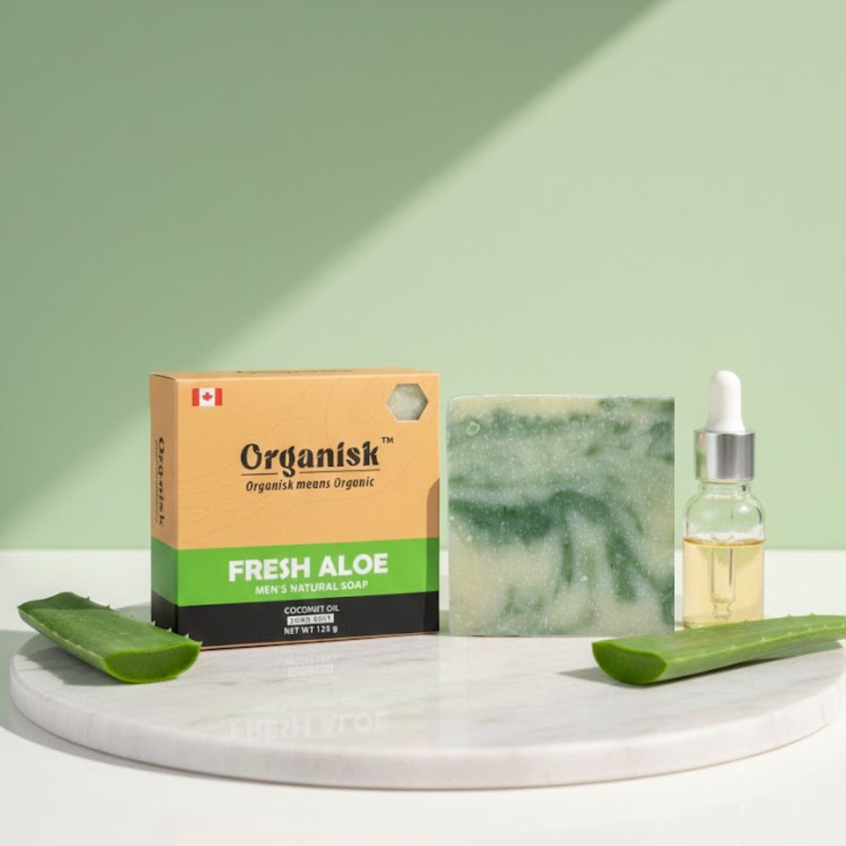 All Natural Men's Bar Soap - Fresh Aloe Soap - Net Weight 5oz