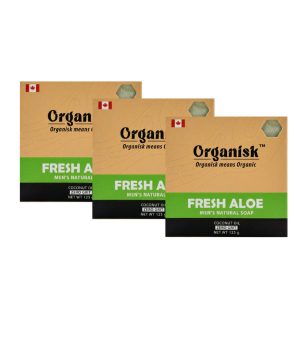 All Natural Men's Bar Soap - Fresh Aloe Soap (Pack Of 3)