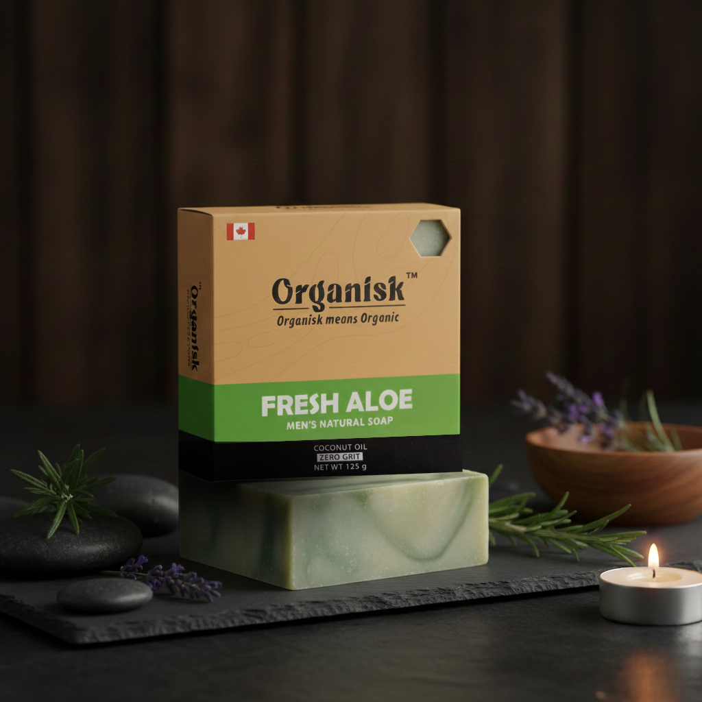 All Natural Men's Bar Soap - Fresh Aloe Soap - Net Weight 5oz